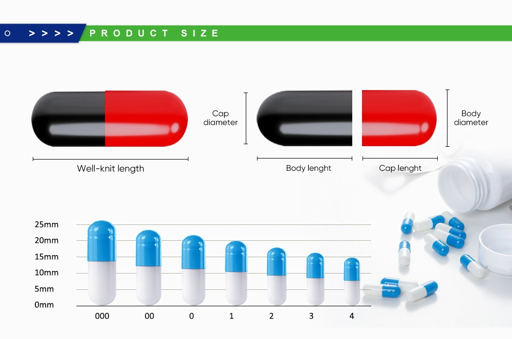 Transparent Custom Hot Selling Empty Gelatin Vegetable Halal Capsule Shells