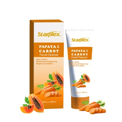 Limpiador facial natural para pieles sensibles, papaya, zanahoria, control de aceite vegano, lavado facial suave y limpio